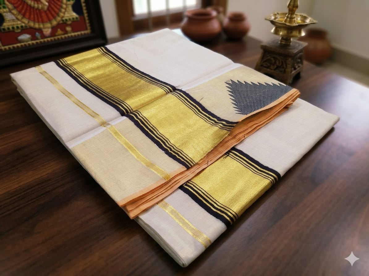 Golden tissue saree