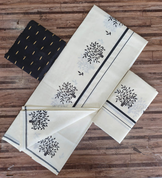 PULIYILAKARA FANCY PRINT SETMUNDU