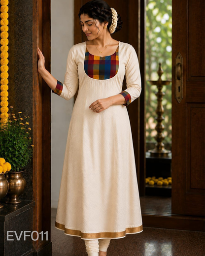 Madras check anarkali