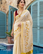 Surajmukhee Embroidery Golden Tissue Saree with Blouse
