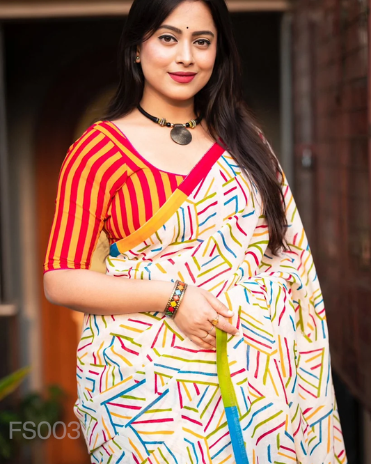 Soft linen saree