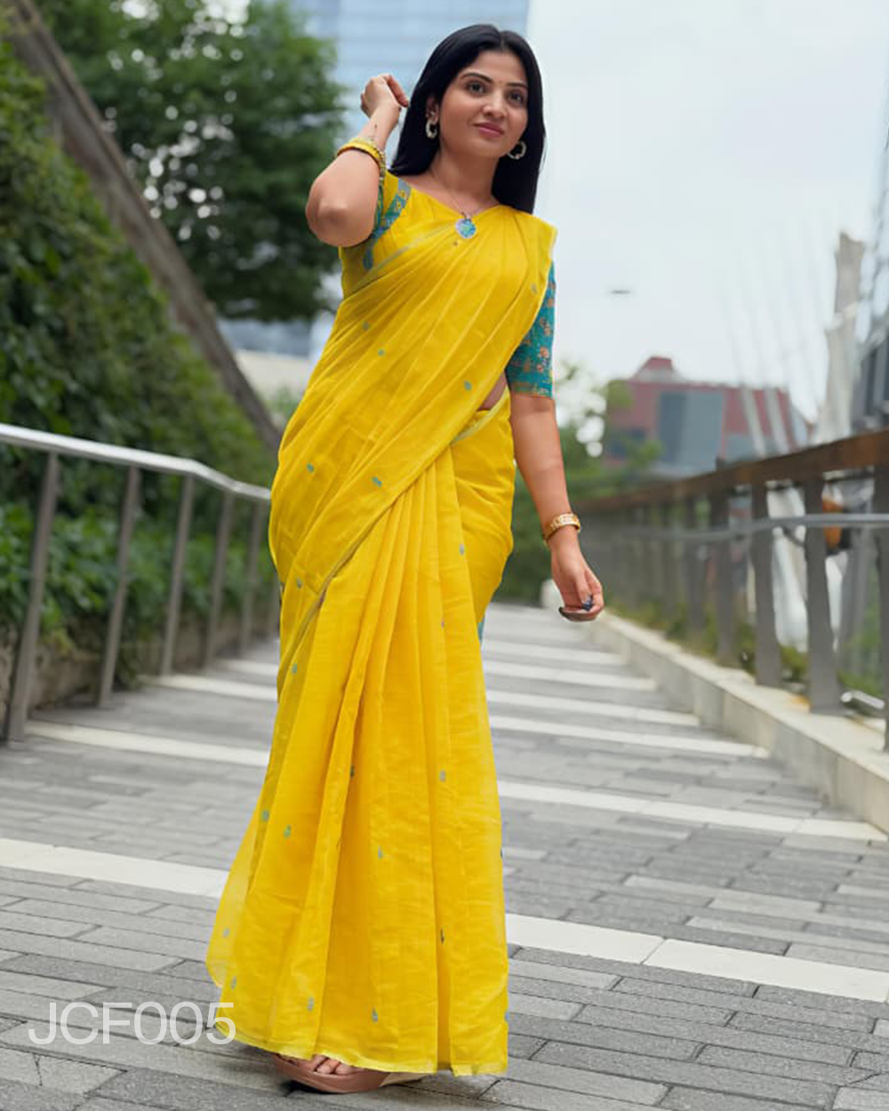 Linen cotton sarees