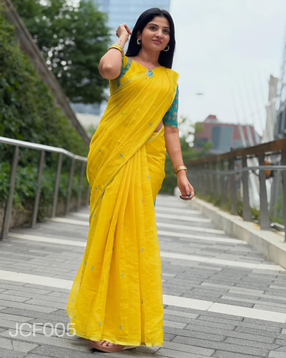 Linen cotton sarees