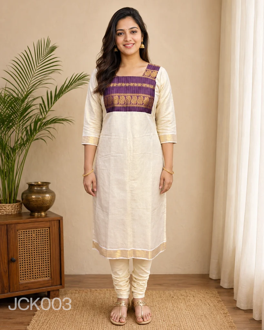 Kalyani cotton zari work Tissue top