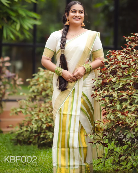 PRAKARTHI - Colour and Kasavu Fancy Set mundu With blouse