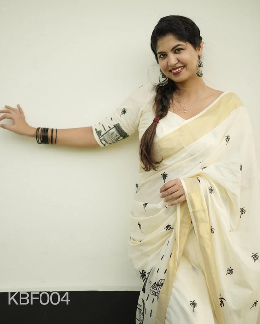 Chai Kada Cotton Embroidery saree
