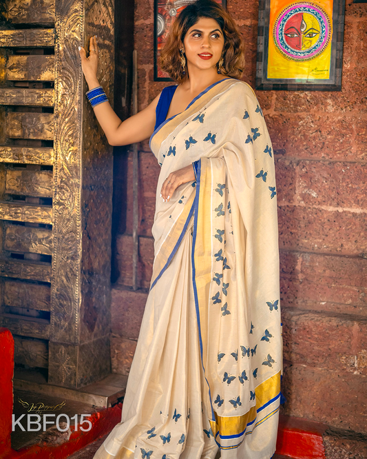 Butterfly Kerala Tissue Saree