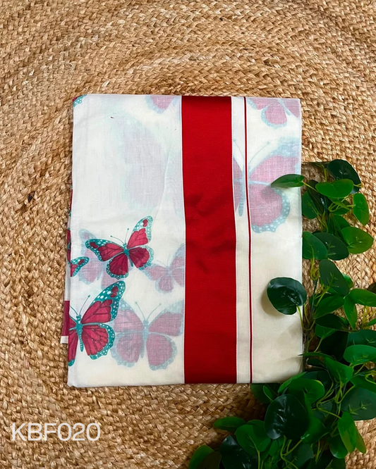 The butterfly Cotton Printed saree