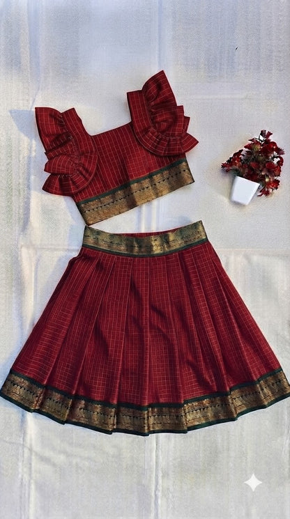 Kalyani Cotton Kids Traditional Skirt & Top