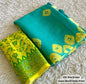 Sea Green Blooming Linen Saree