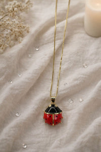 Ladybug Pendant with Chain Necklace