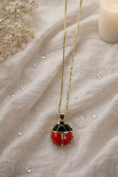 Ladybug Pendant with Chain Necklace