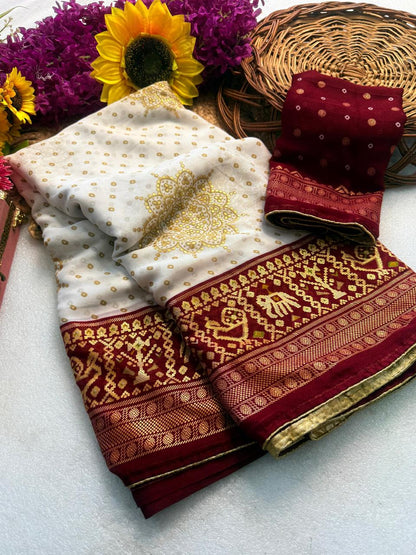 Heavy marshmellow blooming COLOR and foil saree