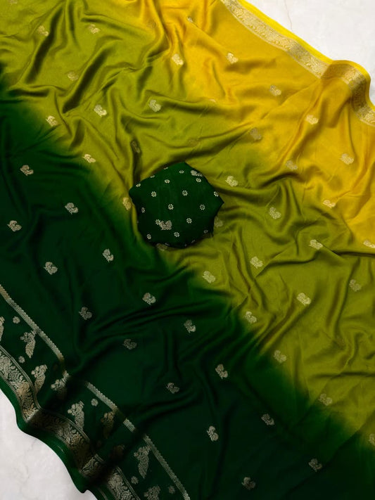 Pure crape silk saree with beautiful Prints