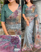 Printed Tissue Organza Saree