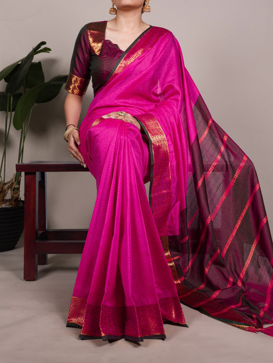 Poly Cotton Saree with Zari Weaving Work Online