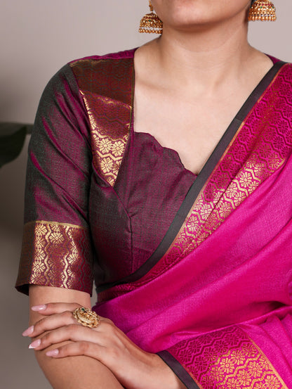 Poly Cotton Saree with Zari Weaving Work Online