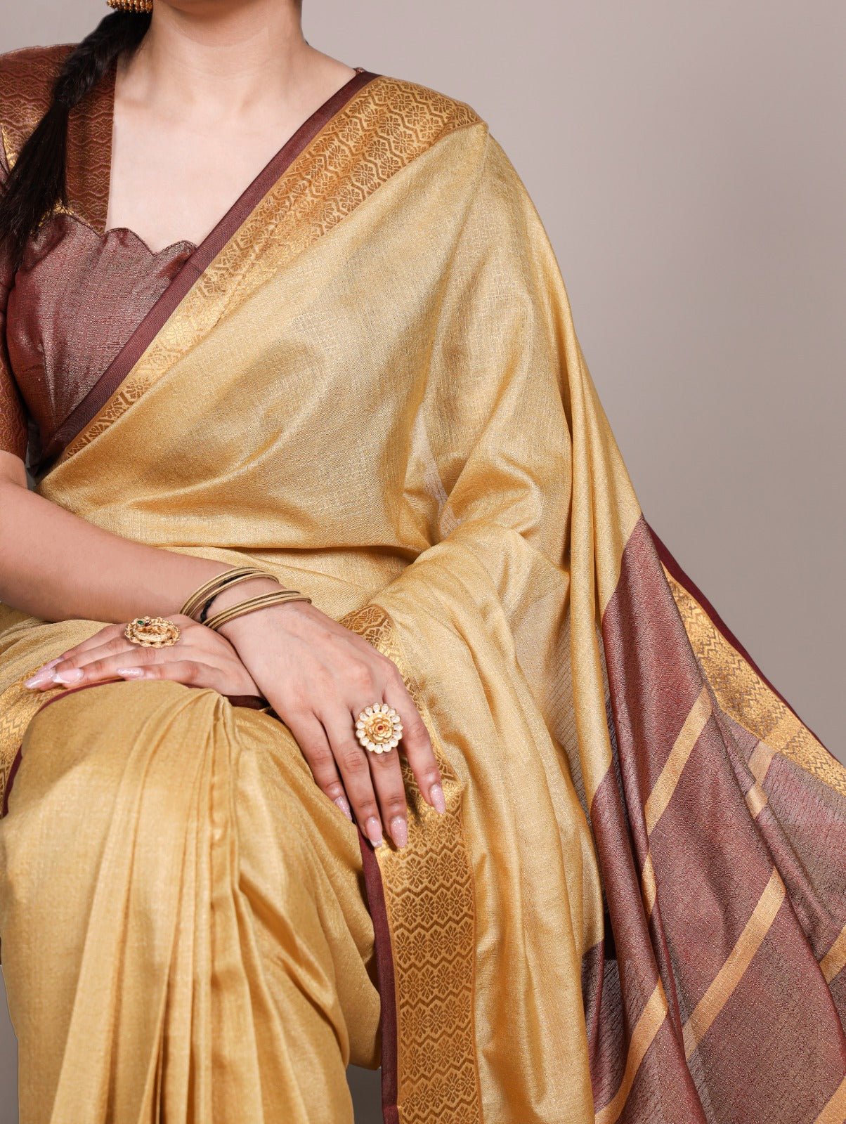 Poly Cotton Saree with Zari Weaving Work Online
