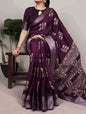 Slub Silk Saree with Zari Border  – Elegant Printed Saree
