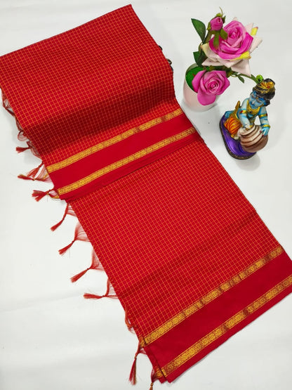 Premium Arani Checked Cotton Saree