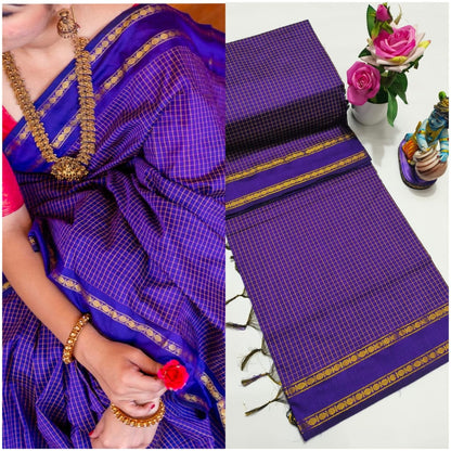 Premium Arani Checked Cotton Saree