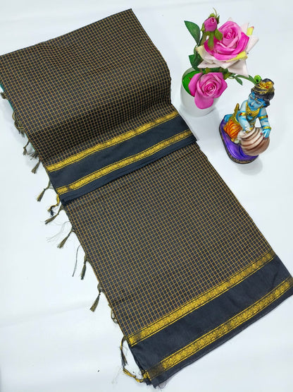 Premium Arani Checked Cotton Saree