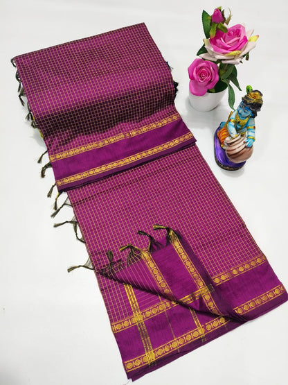 Premium Arani Checked Cotton Saree