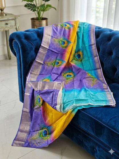 Rainbow Silk Dola Silk Saree
