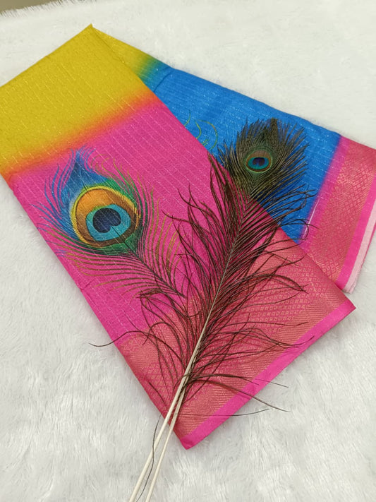 Rainbow Silk Dola Silk Saree