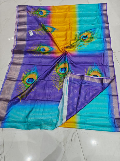 Rainbow Silk Dola Silk Saree