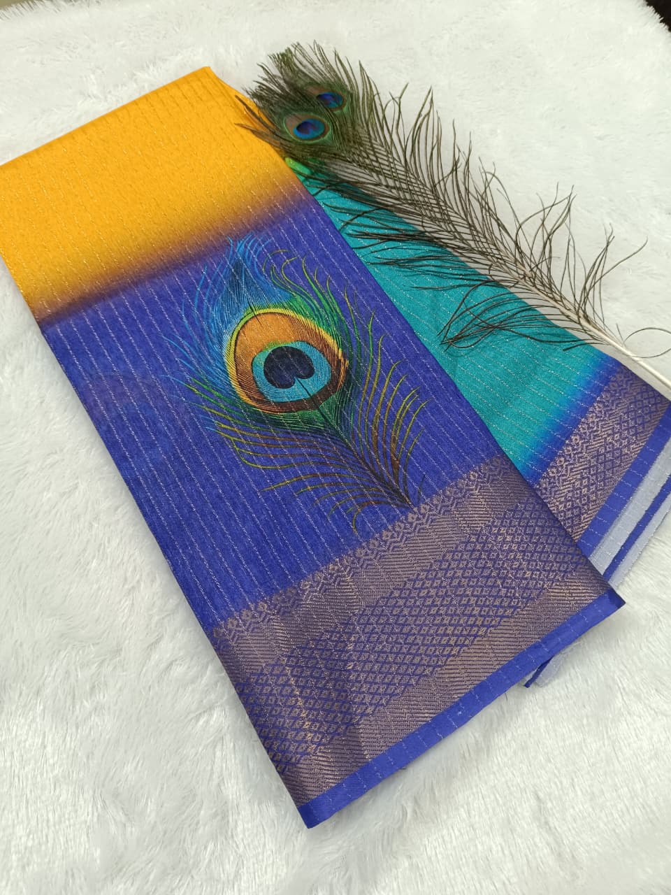 Rainbow Silk Dola Silk Saree