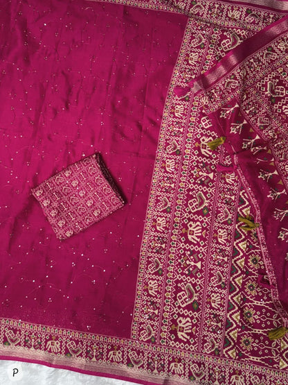 Ajrakh Printed Mul Cotton Saree