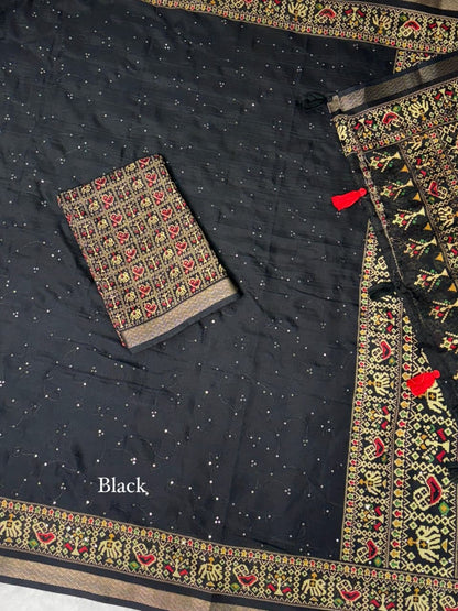 Ajrakh Printed Mul Cotton Saree