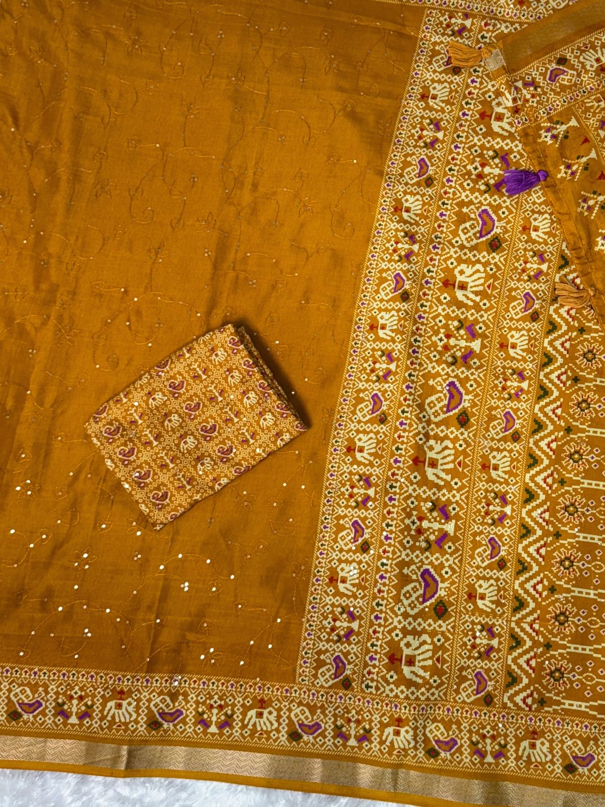Ajrakh Printed Mul Cotton Saree
