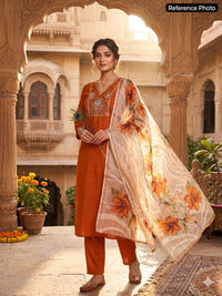 Roman Silk Kurti Pant Dupatta Set