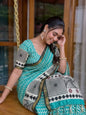 geometric design Dola silk saree perfectly
