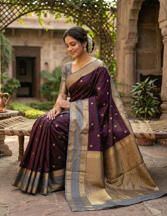Banarasi Semi Katan Semi Silk Saree