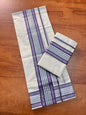 silver colour fancy set mundu