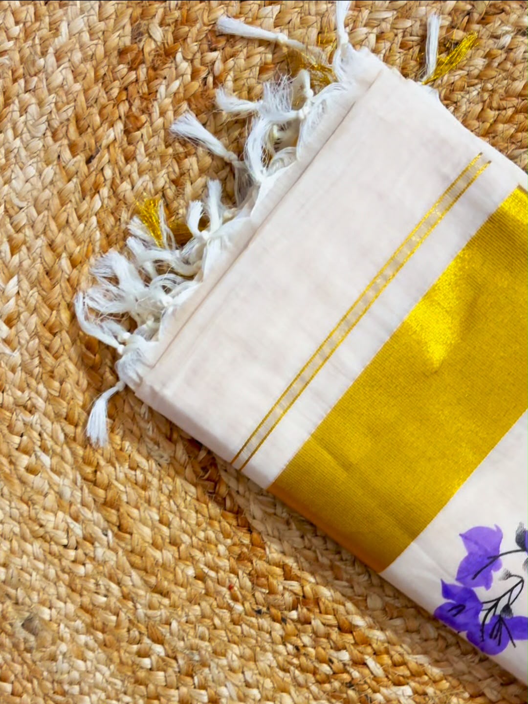 Bougainville – Premium Tussar Shade Cotton Saree