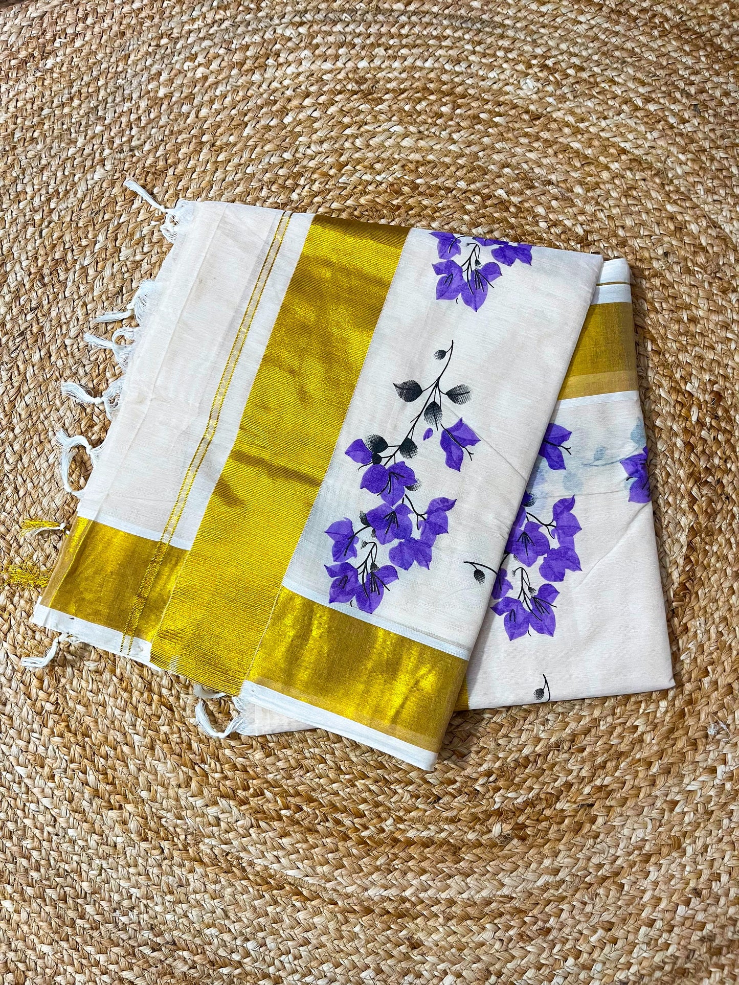 Bougainville – Premium Tussar Shade Cotton Saree