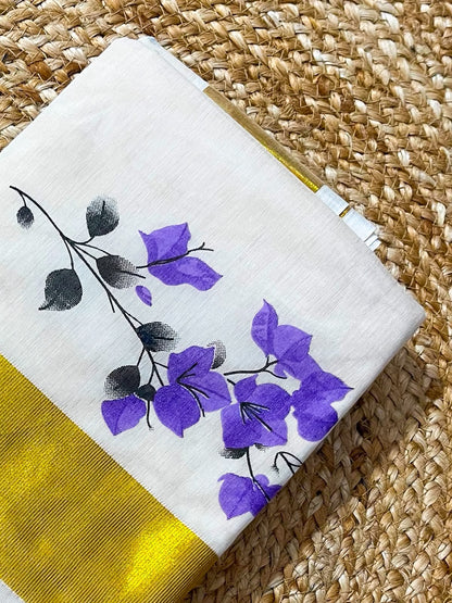 Bougainville – Premium Tussar Shade Cotton Saree