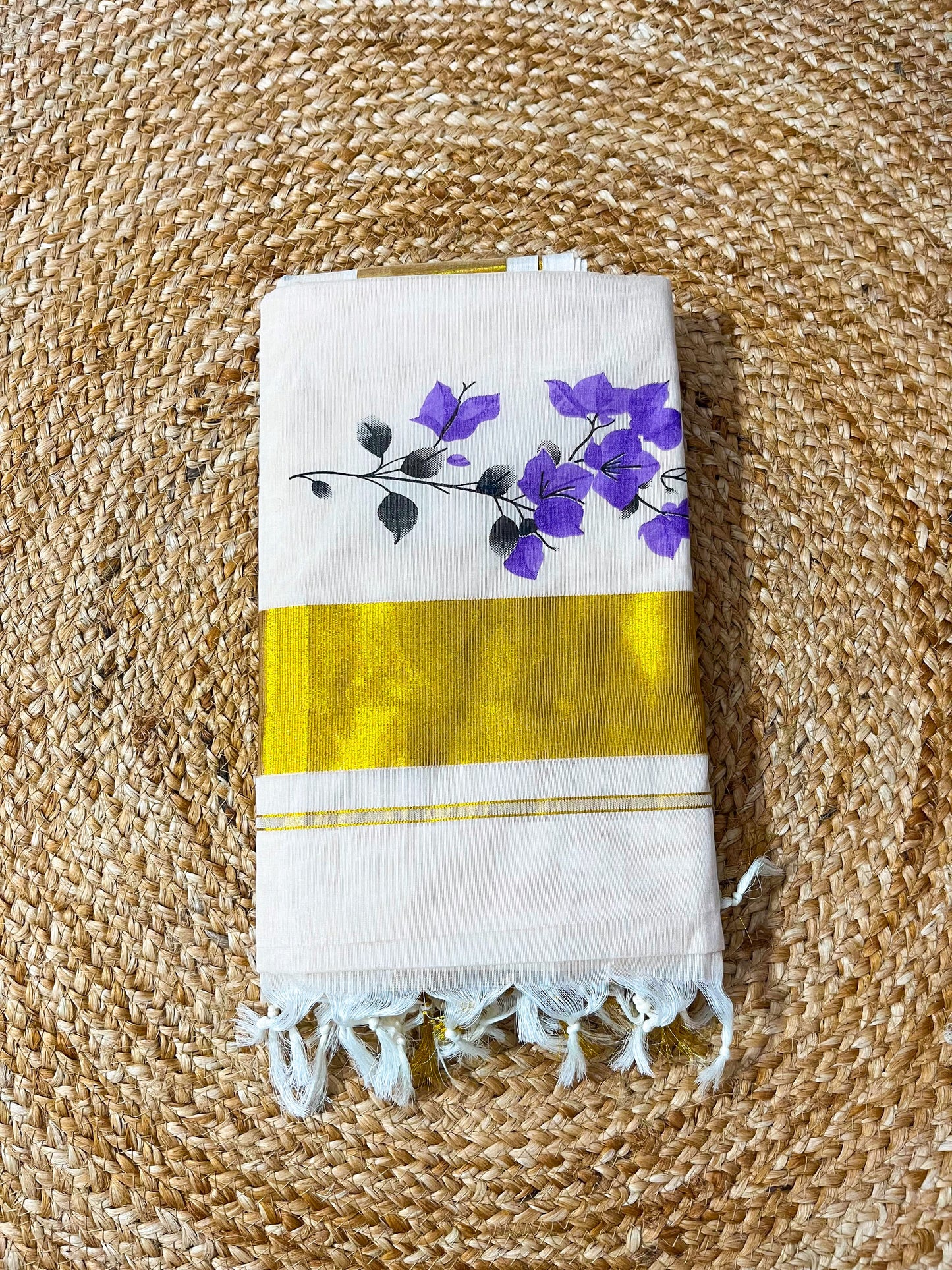 Bougainville – Premium Tussar Shade Cotton Saree