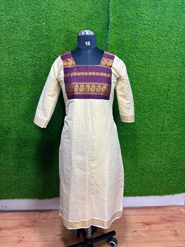 Kalyani cotton zari work Tissue top