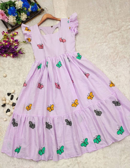 Women's Butterfly Print Maxi Dress Purple