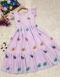 Women's Butterfly Print Maxi Dress Purple