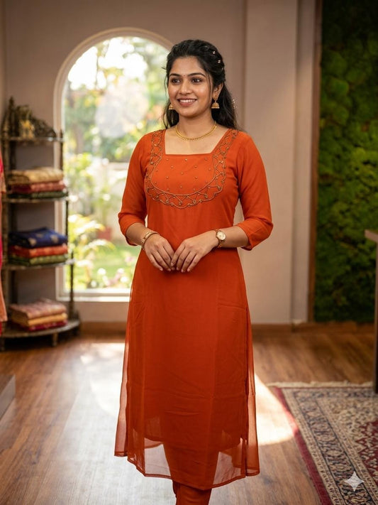 Hand work kurthi