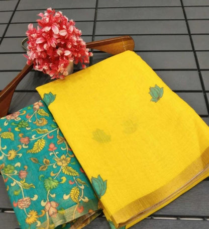 Linen cotton sarees