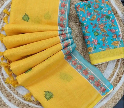 Linen cotton sarees