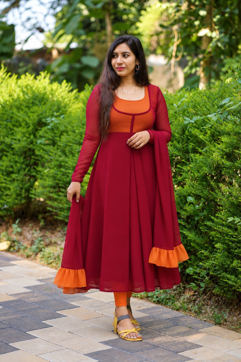 Georgette Stitched Anarkali Gown