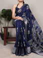 Slub Silk Saree with Zari Border  – Elegant Printed Saree